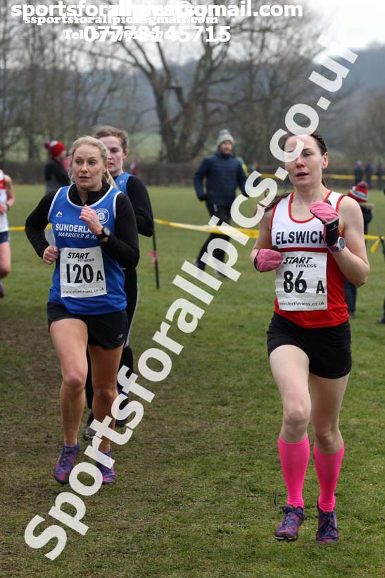 Senior and veteran womens 2018 Durham Cathedral Cross Country Relay. Photo:  David T. Hewitson/Sports for All Pics